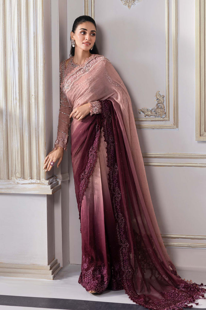 Embroidered Chiffon Saree | BD-3001