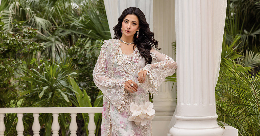 MARIA-B Embroidered Chiffon Suit | MPC-25-101