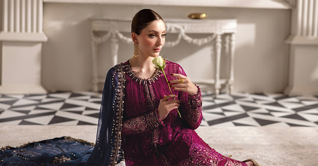 MARIA-B Embroidered Chiffon Suit | MPC-25-102