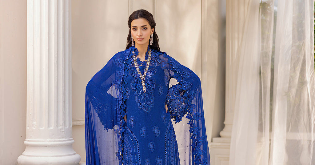 MARIA-B Embroidered Chiffon Suit | MPC-25-103