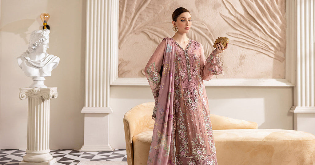 MARIA-B Embroidered Chiffon Suit | MPC-25-105