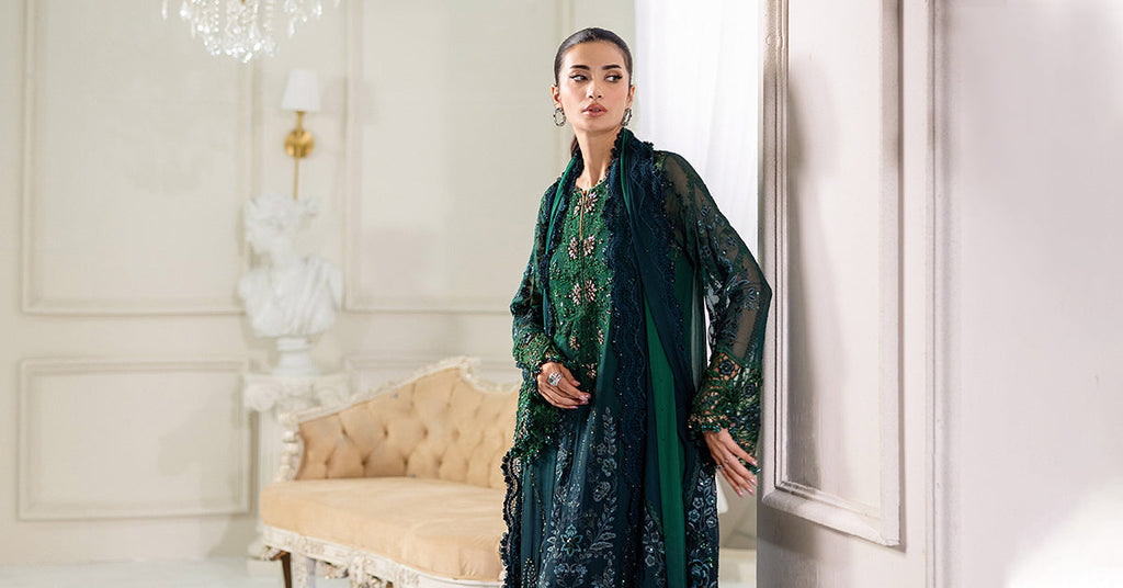MARIA-B Embroidered Chiffon Suit | MPC-25-106