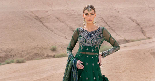 Embroidered Net Suit | D-2507-A