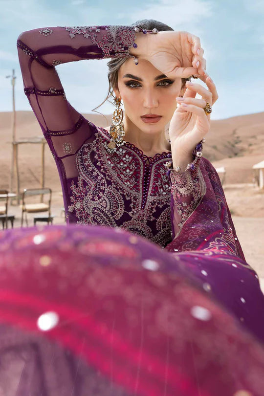 Embroidered Net Suit | D-2507-B