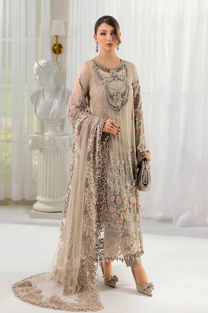 MARIA-B Embroidered Chiffon Suit | MPC-25-107