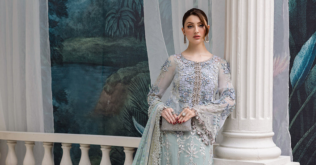 MARIA-B Embroidered Chiffon Suit | MPC-25-108