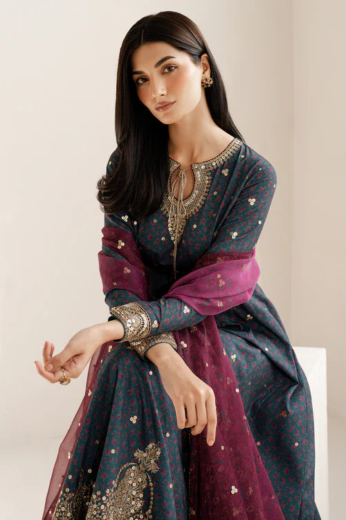 EMBROIDERED RAW SILK UR-7058