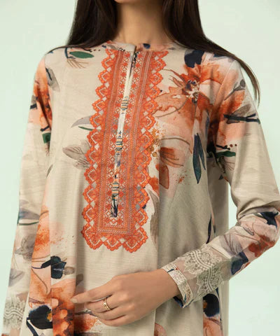 3 PIECE - EMBROIDERED KHADDAR SUIT
