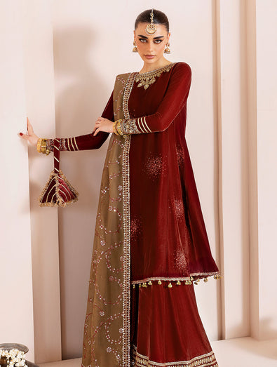 JAZMIN - Embroidered Velvet Formal CVF D-07