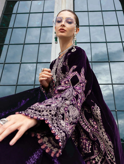 MARIA B- Embroidered Velvet Suit WL-1311