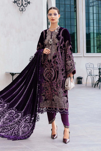 MARIA B- Embroidered Velvet Suit WL-1311