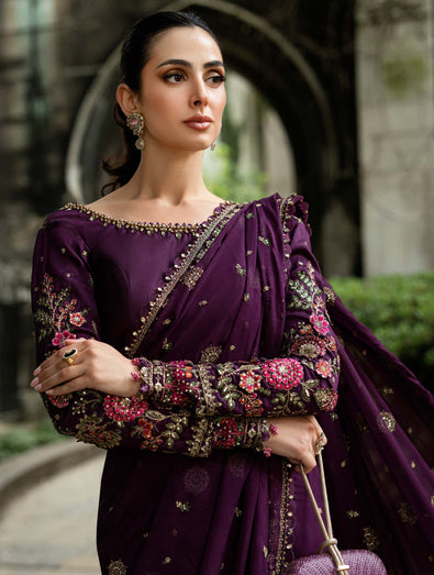 Maria B- Embroidered Chiffon Saree