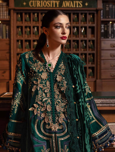 MARIA B- Embroidered Velvet Suit WL-1302