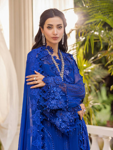 MARIA-B Embroidered Chiffon Suit | MPC-25-103