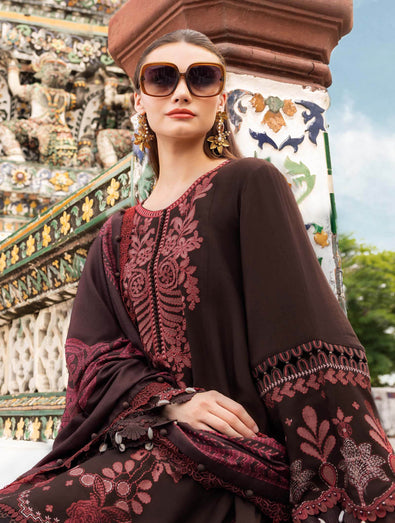 MARIA B-Embroidered Twill Linen Suit MPT-2804-A