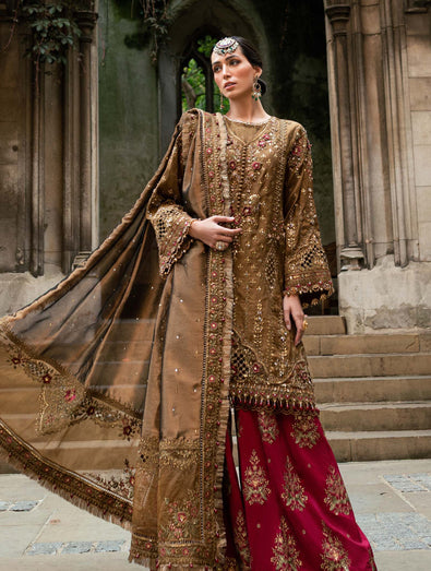 MARIA-B Embroidered Raw Silk Suit WF-09-04
