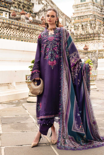 MARIA B- Embroidered Twill Linen Suit MPT-2805-B