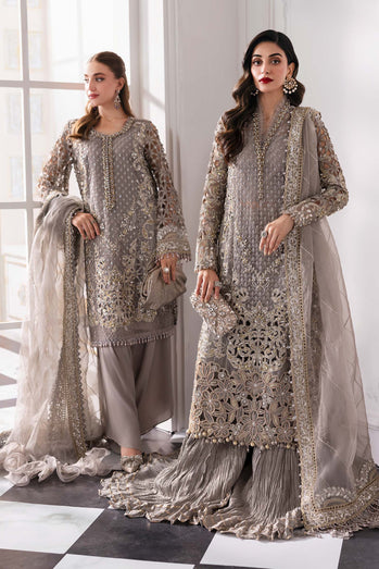 Embroidered Organza Suit | BD-3006