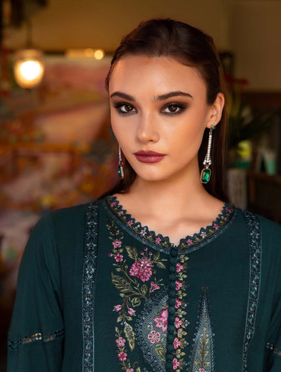 MARIA B- Embroidered Twill Linen Suit MPT-2807-B