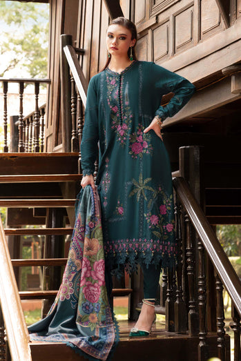 MARIA B- Embroidered Twill Linen Suit MPT-2807-B