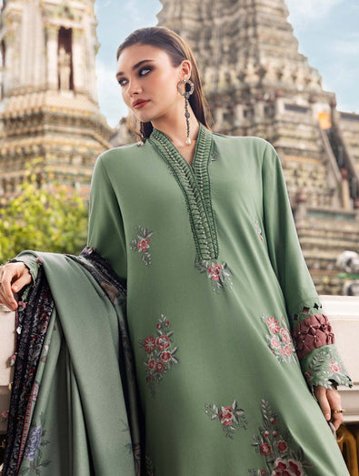 MARIA B- Embroidered Twill Linen Suit MPT-2808-A