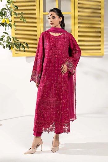 MARIA B - Embroidered Lawn Suit DW-EF26-08-Magenta