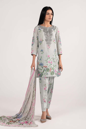 MARIA B - Embroidered Lawn Suit DW-EF26-35-Ferozi