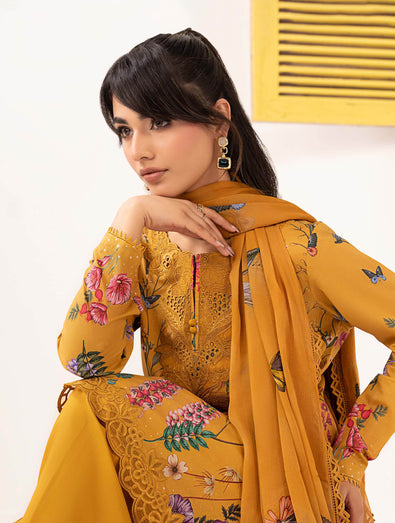 MARIA B - Embroidered Lawn Suit DW-EF26-54-YELLOW