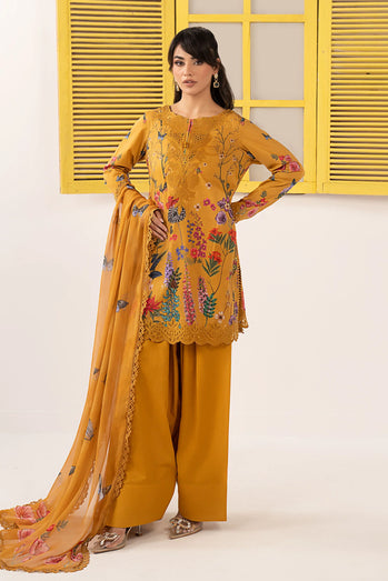 MARIA B - Embroidered Lawn Suit DW-EF26-54-YELLOW