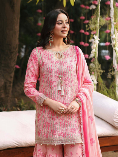 MARIA B - Embroidered Lawn Suit DW-EF26-200-Pink