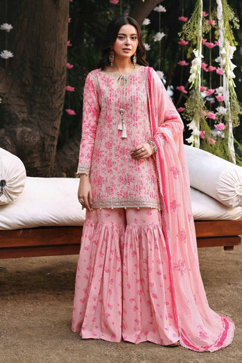 MARIA B - Embroidered Lawn Suit DW-EF26-200-Pink