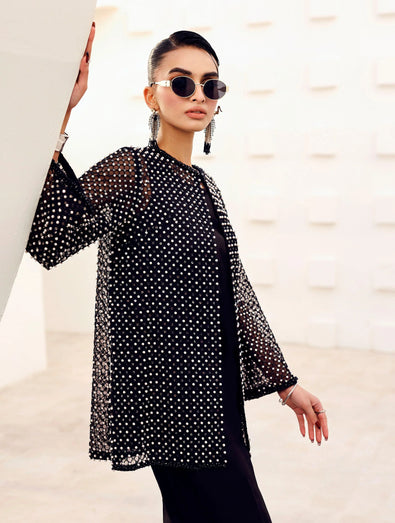 MARIA B - Embroidered Organza Suit MST-EF26-01-Black