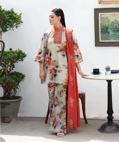 3 PIECE - EMBROIDERED KHADDAR SUIT